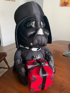 STAR WARS Darth Vader Holiday Birthday Greeter Red Package Plush Toy 22"